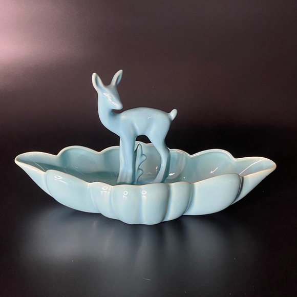 Ceramic blue fawn and serving bowl - Picture 4 of 13